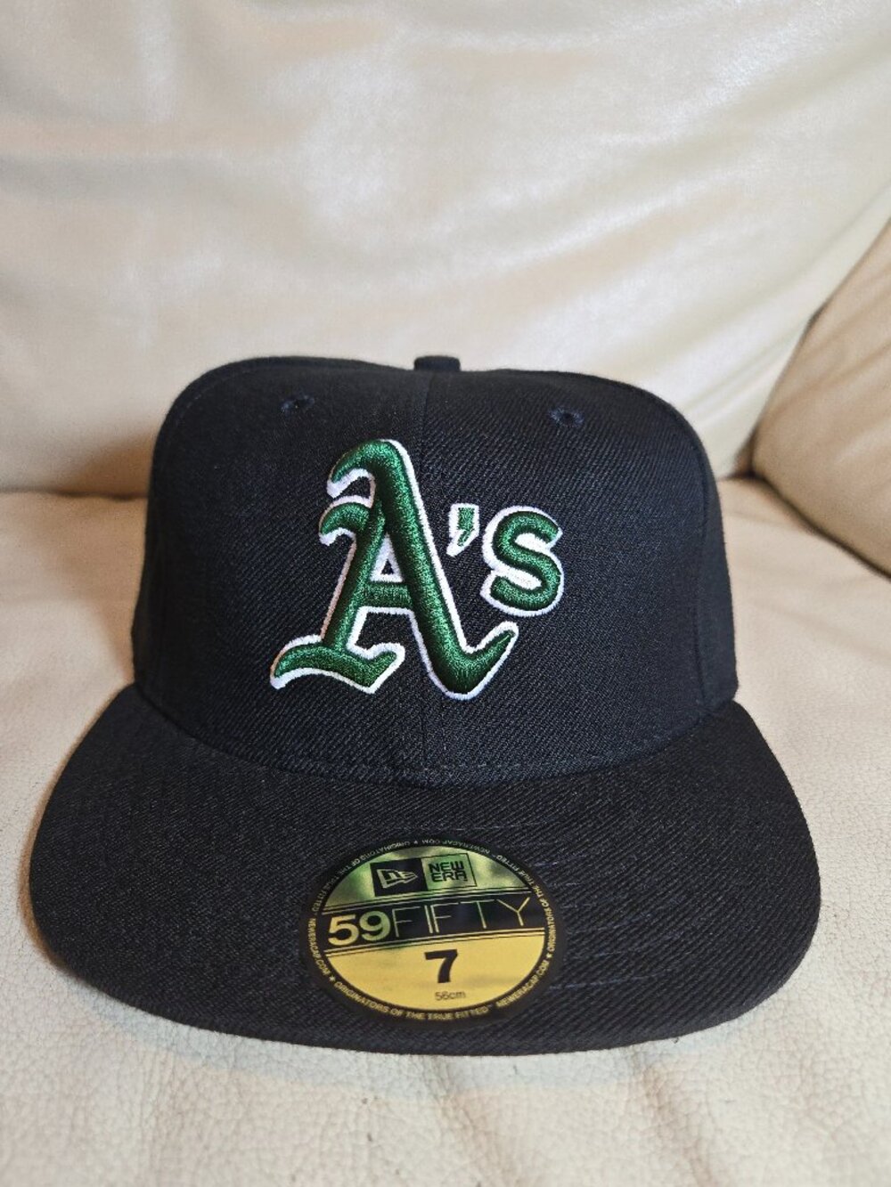 New Era 59FIFTY Oakland Athletics Hat Size 7 Grey Underbrim Y2K Vintage Fitted